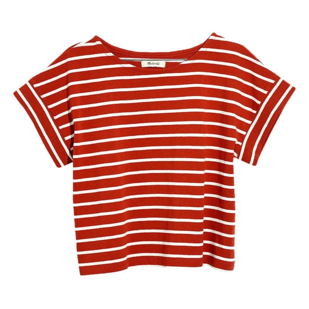 Madewell Striped Boxy Crop Tee
